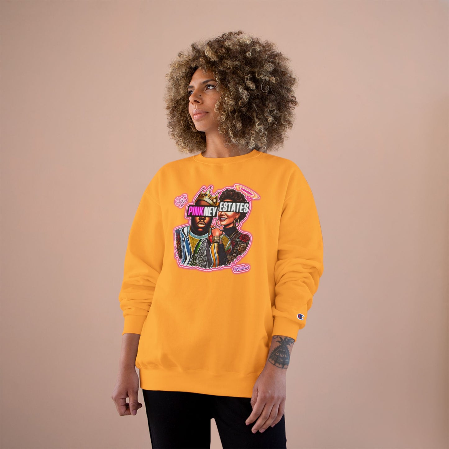 Champion Sweatshirt - Pink New Estates Graphic Design